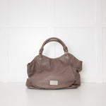 Marc By Marc Jacobs Taupe Q Fran Grainy Leather Tote Bag