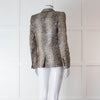 Zadig & Voltaire Beige Brown Silver Snake Print Jacquard Blazer Jacket