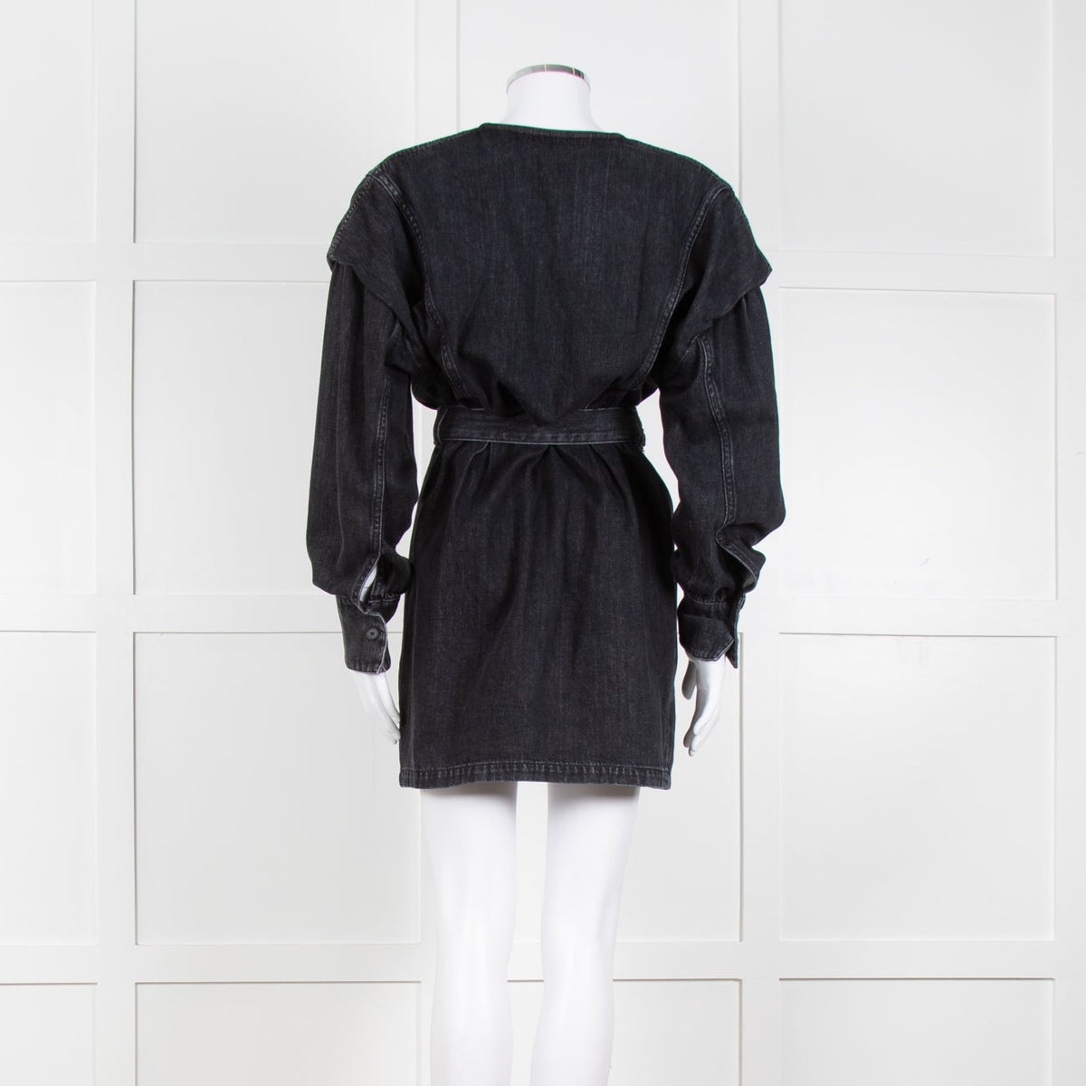 IRO Grey Denim Wrap Mini Dress