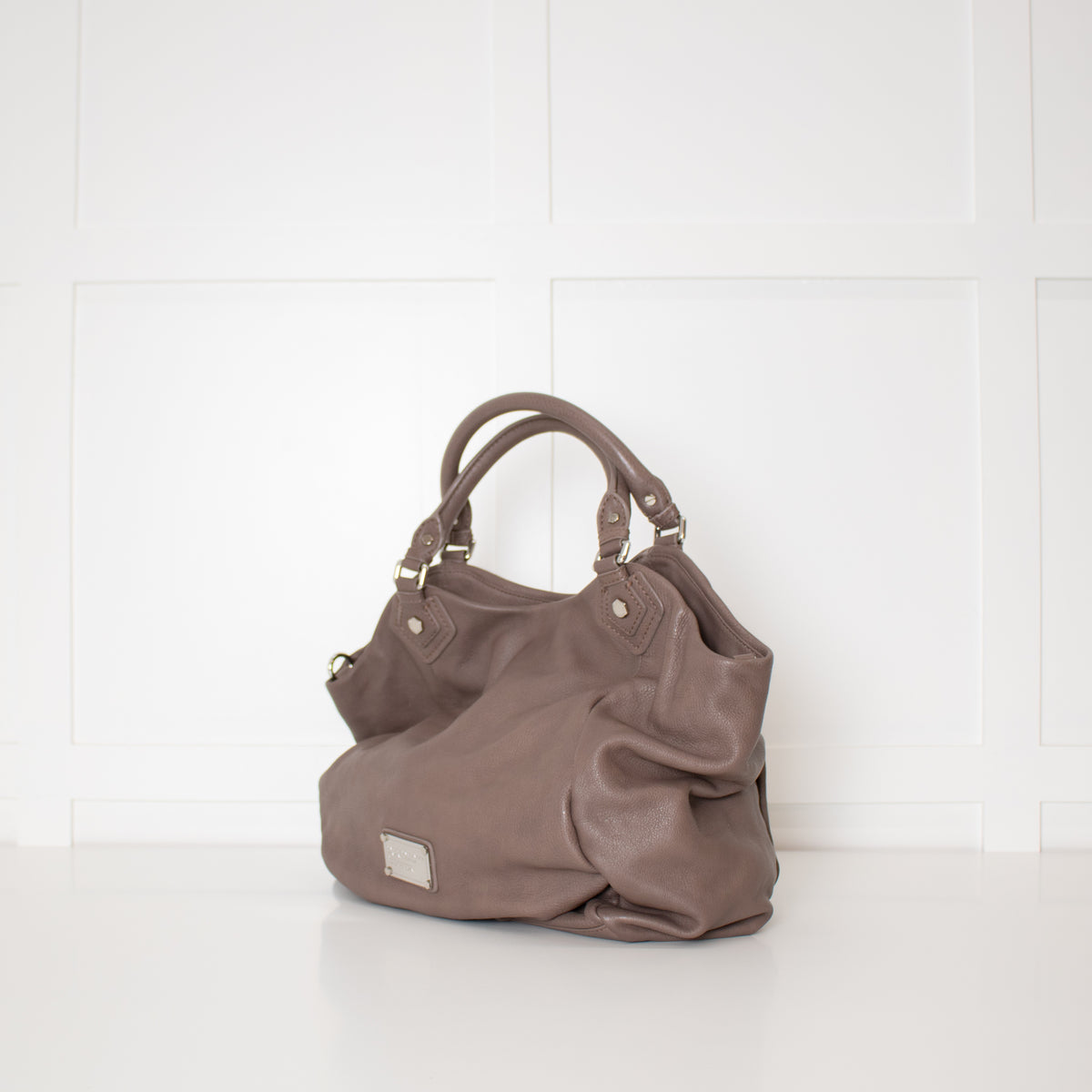 Marc By Marc Jacobs Taupe Q Fran Grainy Leather Tote Bag