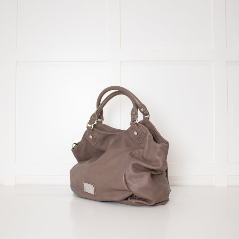 Marc By Marc Jacobs Taupe Q Fran Grainy Leather Tote Bag
