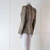 Zadig & Voltaire Beige Brown Silver Snake Print Jacquard Blazer Jacket