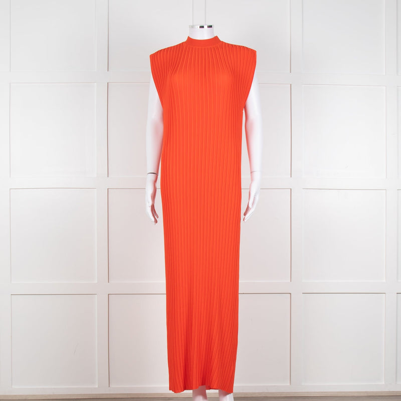 Solace London Orange Arielle Sleeveless Pleated Maxi Dress