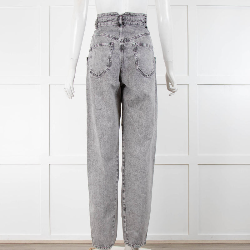 Isabel Marant Grey High Waist Front Pocket Washed Out Jeans