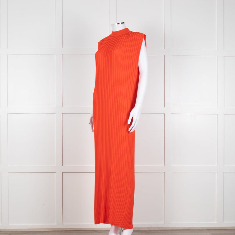 Solace London Orange Arielle Sleeveless Pleated Maxi Dress
