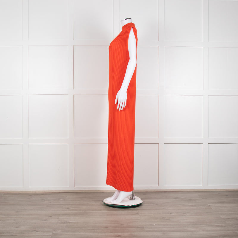 Solace London Orange Arielle Sleeveless Pleated Maxi Dress