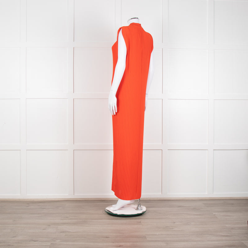 Solace London Orange Arielle Sleeveless Pleated Maxi Dress