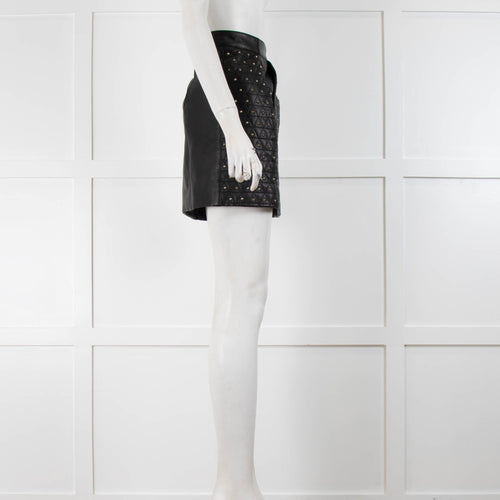The Kooples Black Leather Studded Mini Skirt