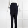 Lanvin Navy Blue Wool Straight Leg Trousers