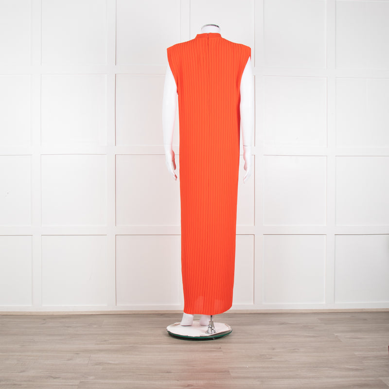 Solace London Orange Arielle Sleeveless Pleated Maxi Dress