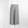 Alexander McQueen Grey Felt Cropped Wide Leg Trousers