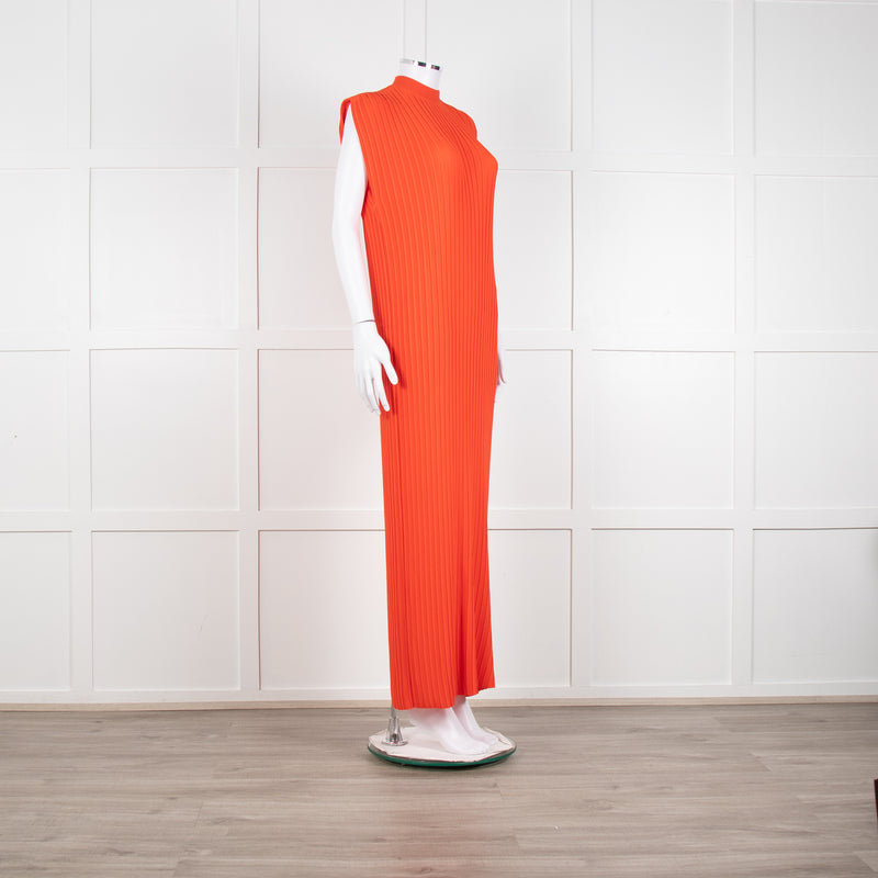 Solace London Orange Arielle Sleeveless Pleated Maxi Dress