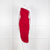 Norma Kamali Red Ruched One Shoulder Bodycon Dress