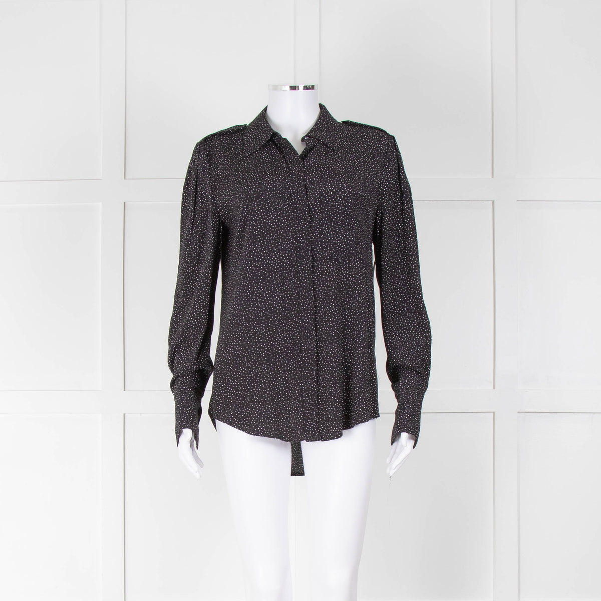 Equipment Cherilene Black With White Spots Blouse