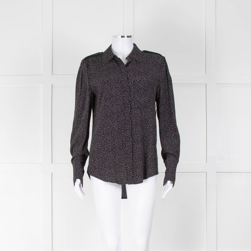 Equipment Cherilene Black With White Spots Blouse