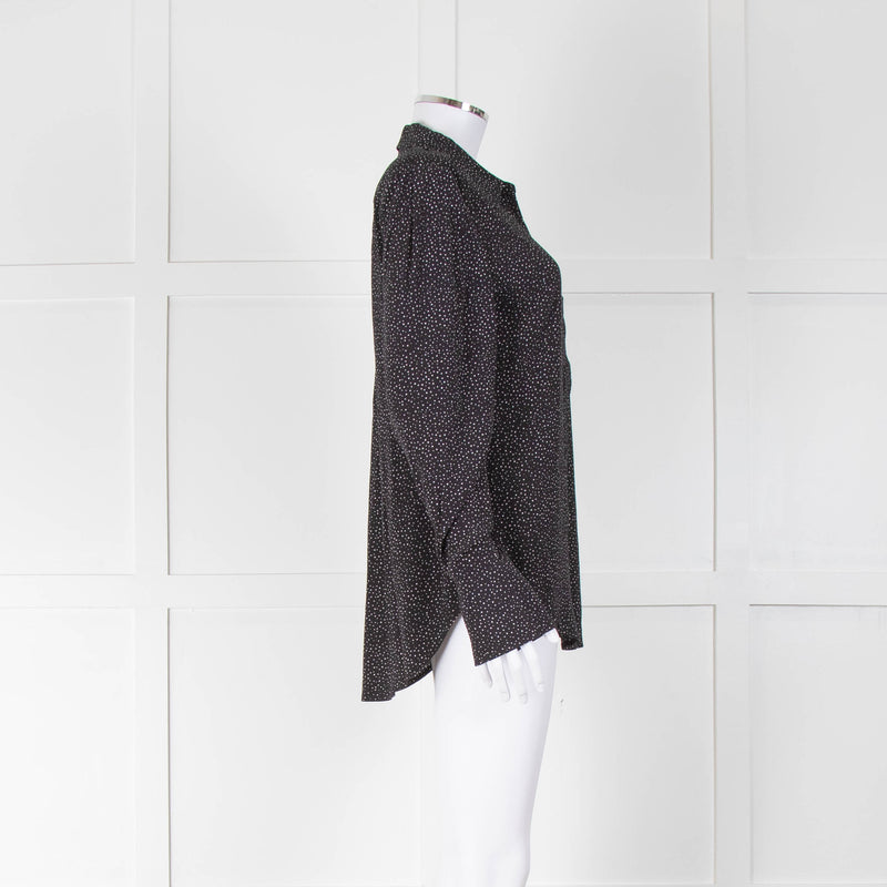 Equipment Cherilene Black With White Spots Blouse