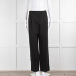 Alexander McQueen Black Tailored Trousers with Raw Gabardine Side Stripe