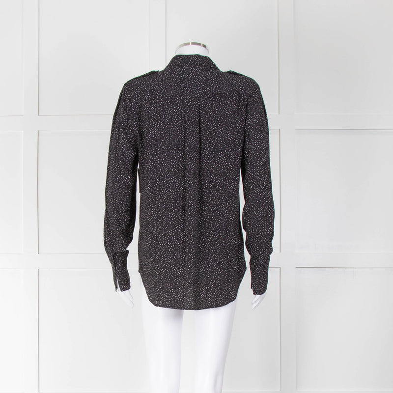 Equipment Cherilene Black With White Spots Blouse