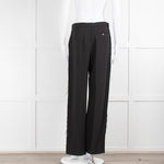 Alexander McQueen Black Tailored Trousers with Raw Gabardine Side Stripe