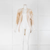 High Beige & Brown Patterned Cardigan With Scalloped Back