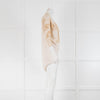 High Beige & Brown Patterned Cardigan With Scalloped Back