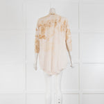 High Beige & Brown Patterned Cardigan With Scalloped Back