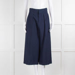 Marni Navy Wide Leg Crop Trousers