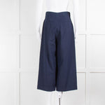 Marni Navy Wide Leg Crop Trousers