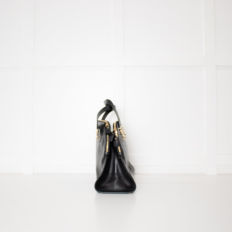 Anya Hindmarch Black Seymore Textured Leather Tote Bag