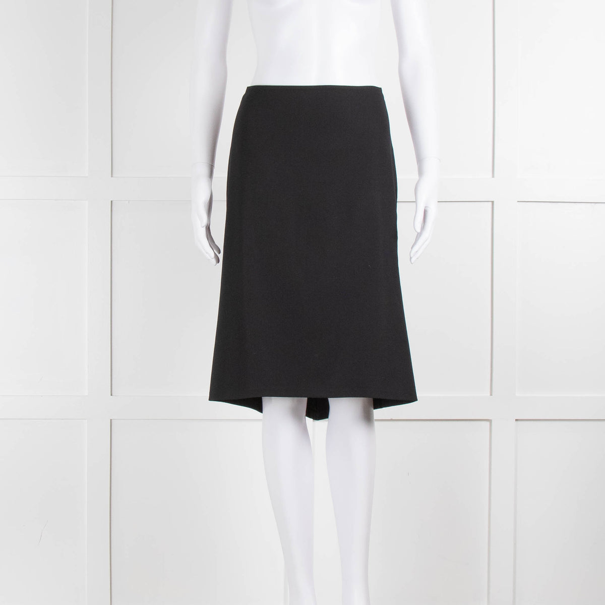 Joseph Black Wool Skirt With Gather & Dropped Hem on the Back