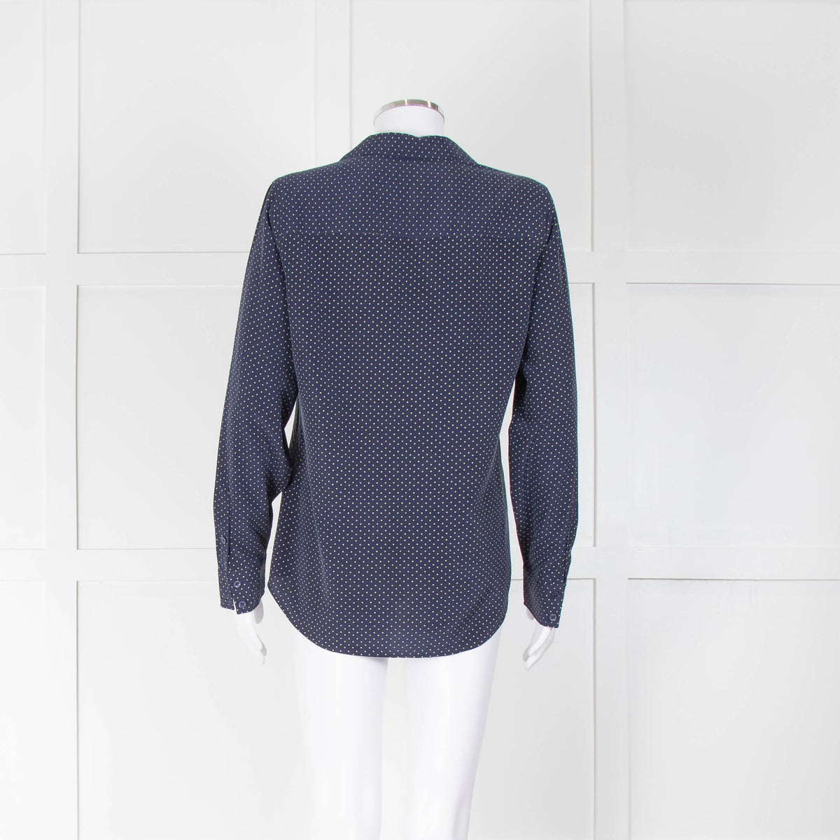 Equipment Blue With Yellow Spots Silk Blouse