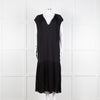 By Malene Birger Black Sleeveless Dress With Dropped Pleated Hem Dress