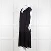 By Malene Birger Black Sleeveless Dress With Dropped Pleated Hem Dress