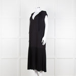 By Malene Birger Black Sleeveless Dress With Dropped Pleated Hem Dress