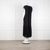 By Malene Birger Black Sleeveless Dress With Dropped Pleated Hem Dress