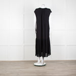 By Malene Birger Black Sleeveless Dress With Dropped Pleated Hem Dress