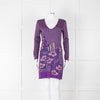 Ekaterina Kukhareva Purple Lurex Knee Length Dress