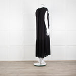 By Malene Birger Black Sleeveless Dress With Dropped Pleated Hem Dress