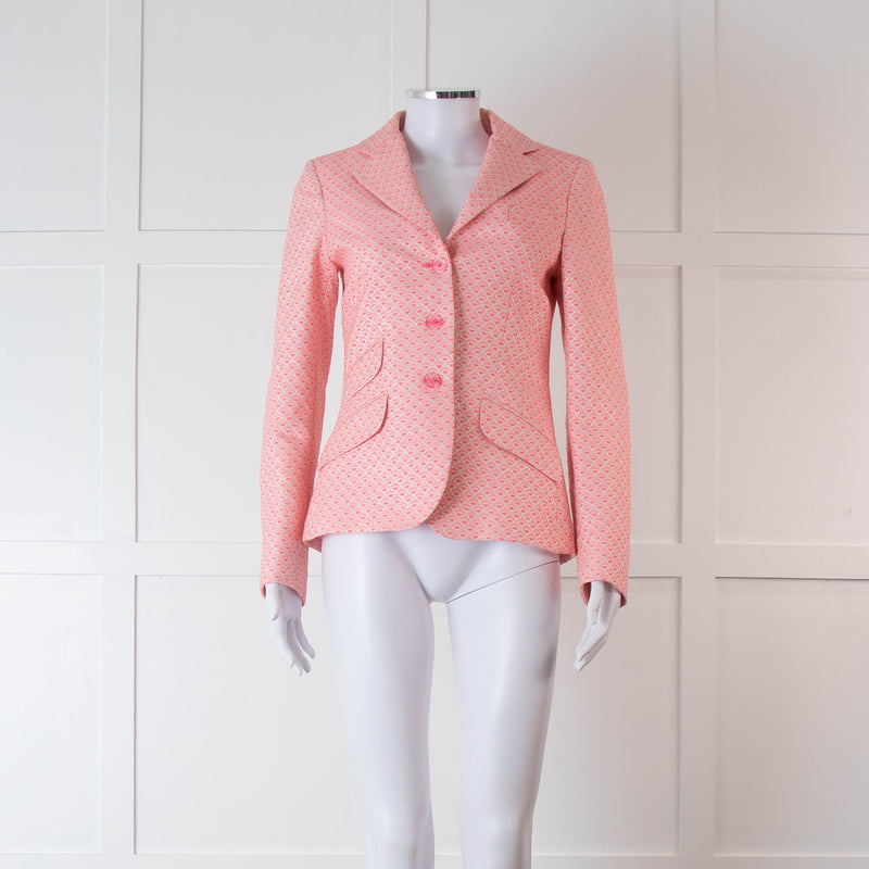 Vilagallo Neon Pink Silver Blazer Jacket