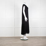 By Malene Birger Black Sleeveless Dress With Dropped Pleated Hem Dress