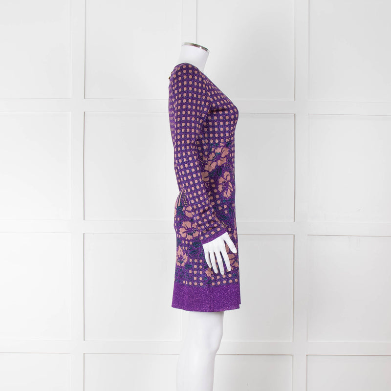 Ekaterina Kukhareva Purple Lurex Knee Length Dress