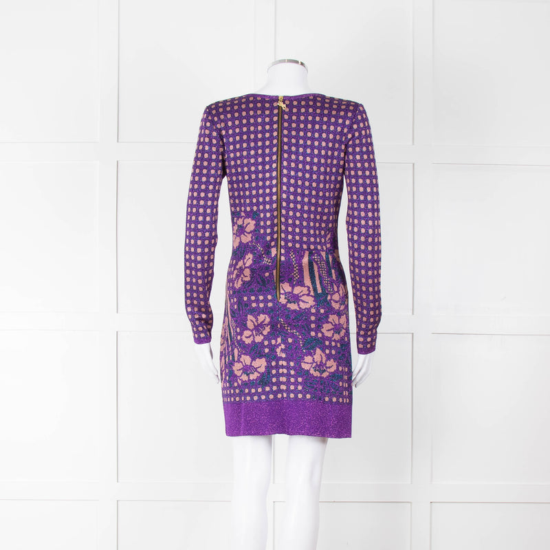 Ekaterina Kukhareva Purple Lurex Knee Length Dress