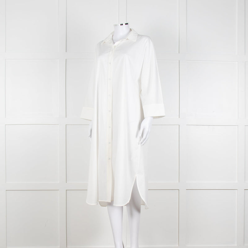 Max Mara Leisure White Soft Cotton  Shirt Dress