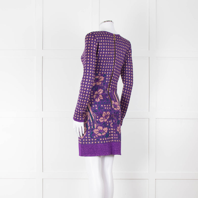 Ekaterina Kukhareva Purple Lurex Knee Length Dress
