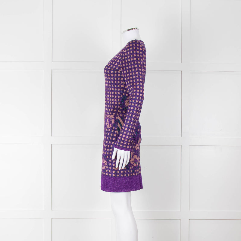 Ekaterina Kukhareva Purple Lurex Knee Length Dress