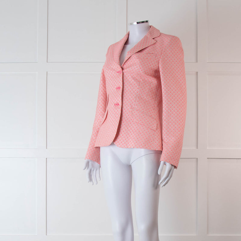 Vilagallo Neon Pink Silver Blazer Jacket