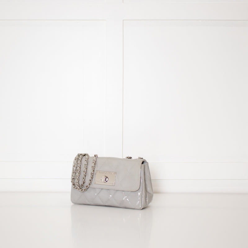 Russell & Bromley Grey Patent Crossbody Bag