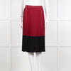 Pinko Burgundy Pleated Skirt With Black Hem