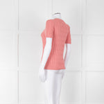 Ralph Lauren Coral Short Sleeve Cable Knit Jumper