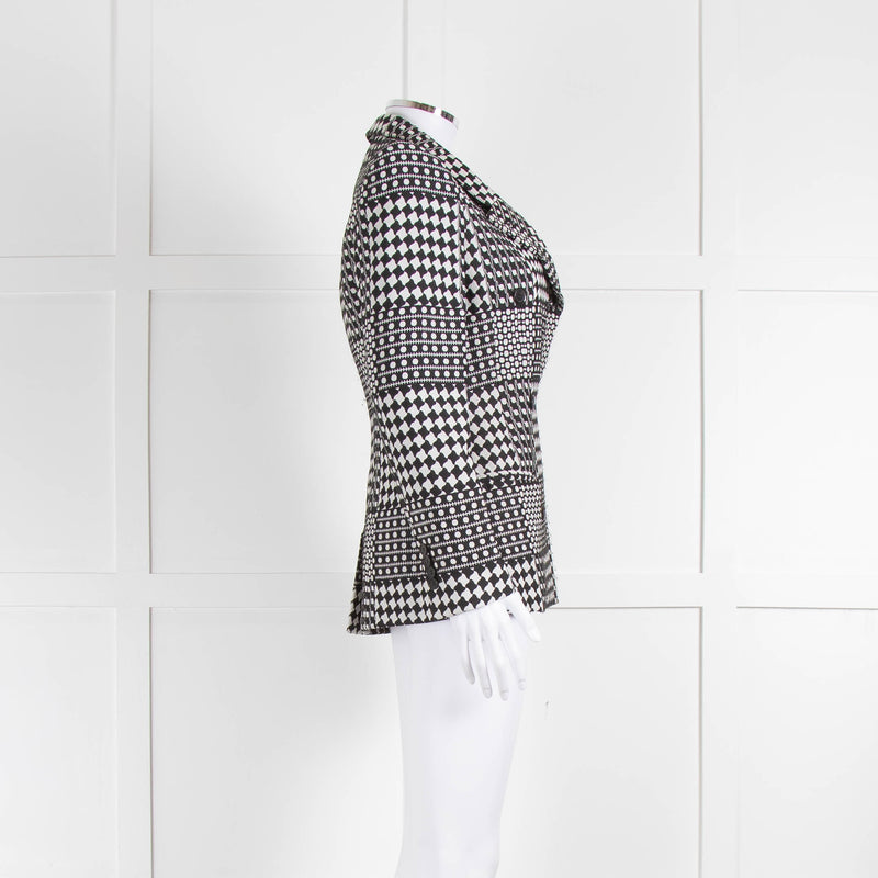 Alexander McQueen Black And White Checked Double Breasted Jacket